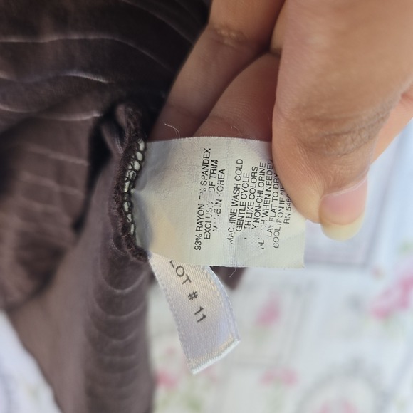 Vintage Express Brown Striped Sleeveless Top Size Medium Lace Trim Floral Y2K - Picture 3 of 6